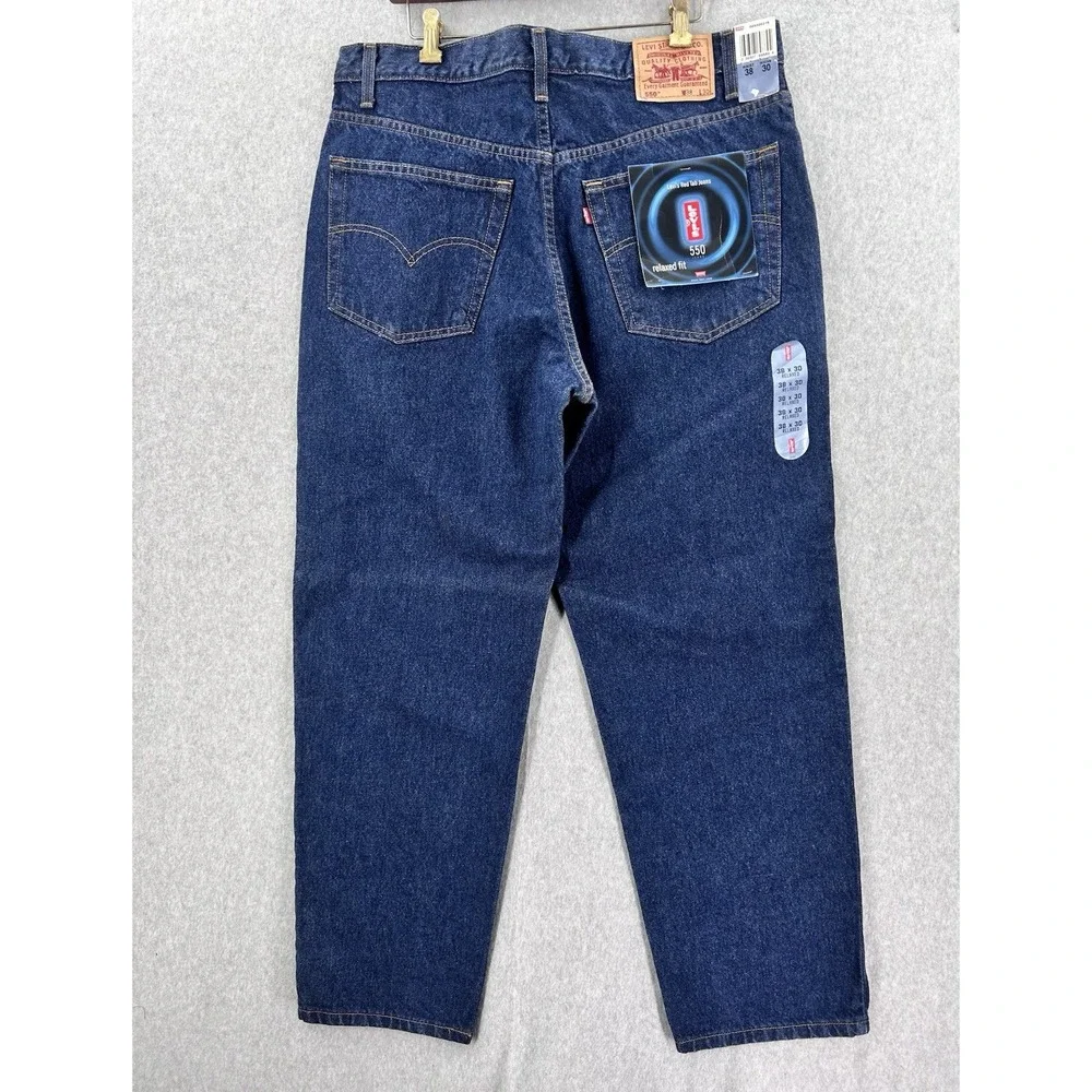 Vintage Men's Levi's 550 Jeans Dark Blue 38x30 Deadstock Red Tag NOS